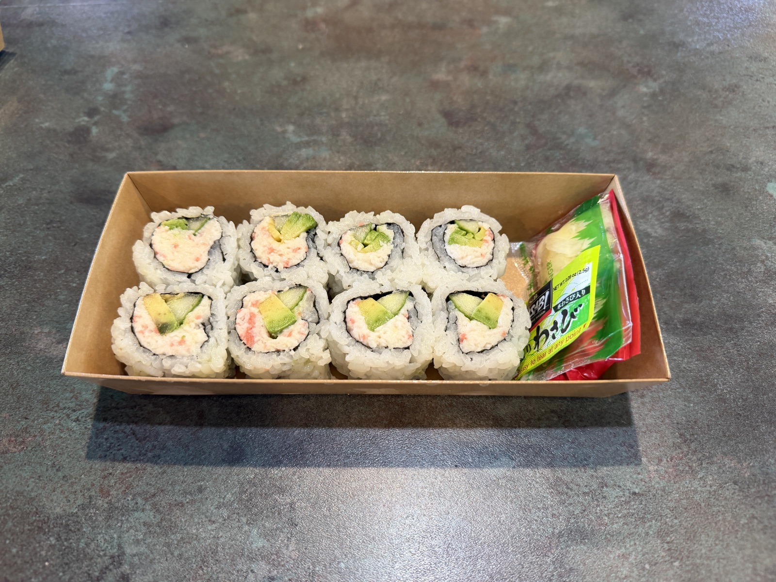 California rolls with crab and avocado